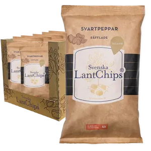 Lantchips Svartpeppar Räfflade 10x200g