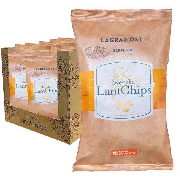 Lantchips Lagrad Ost Räfflade 10 x 200g