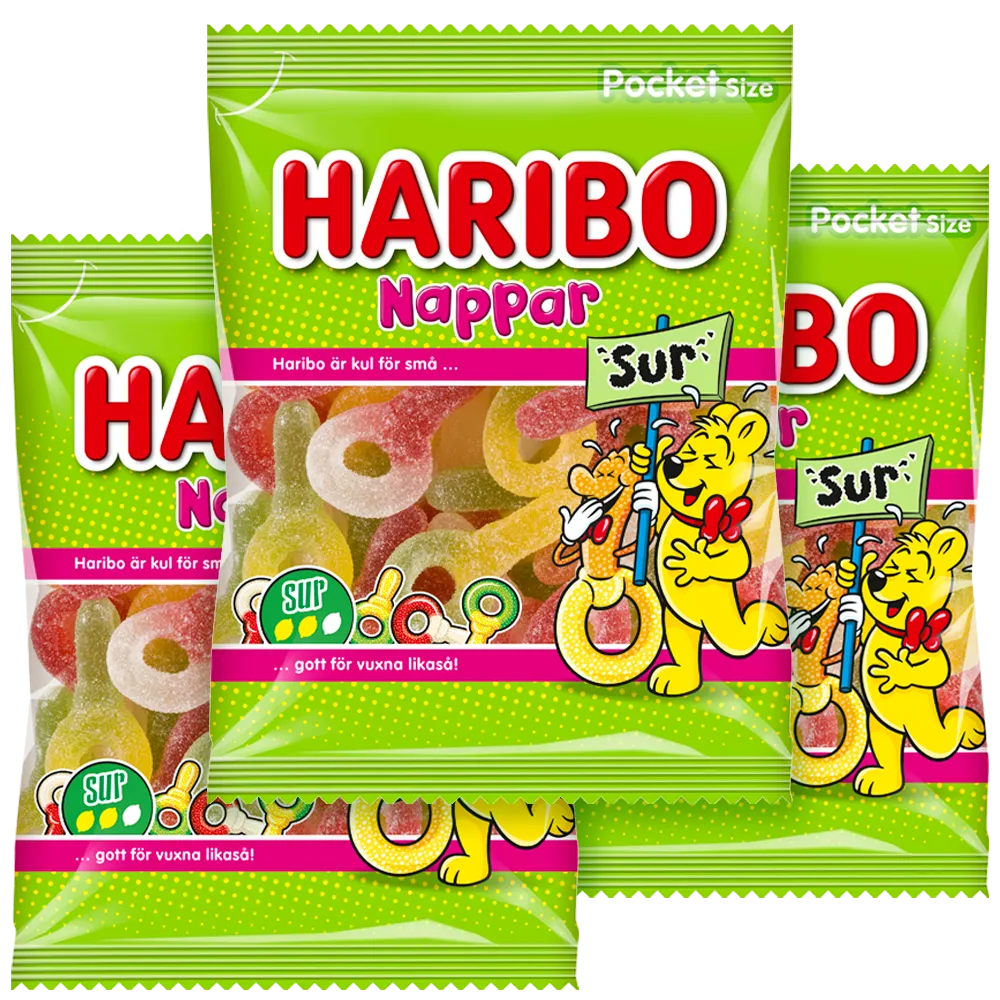 3st - Haribo Nappar Sur 80g