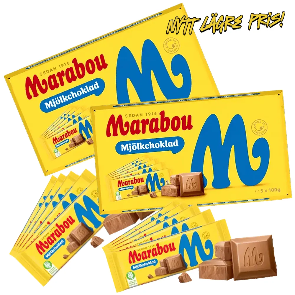 2st - Marabou Mjölkchoklad 5x 100g
