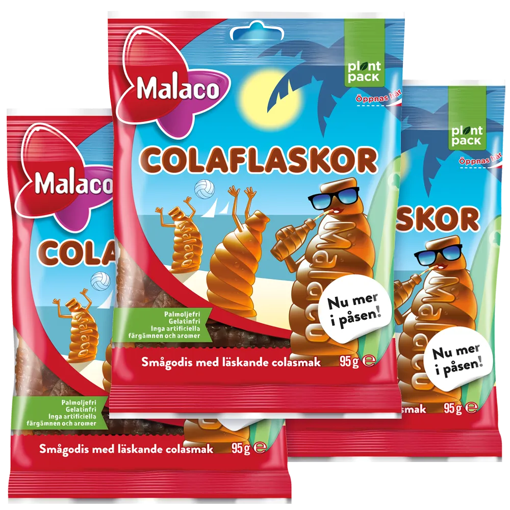 3st - Malaco Colaflaskor 95g