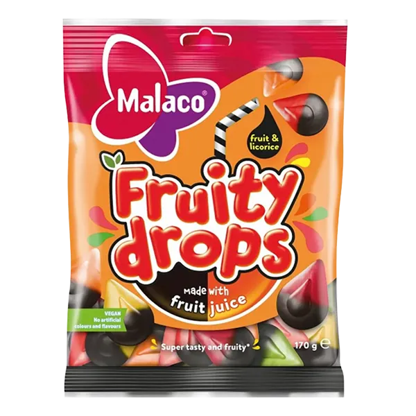 Malaco Fruity Drops Fruit Licorice 170g