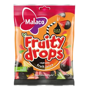 Malaco Fruity Drops Fruit Licorice 170g