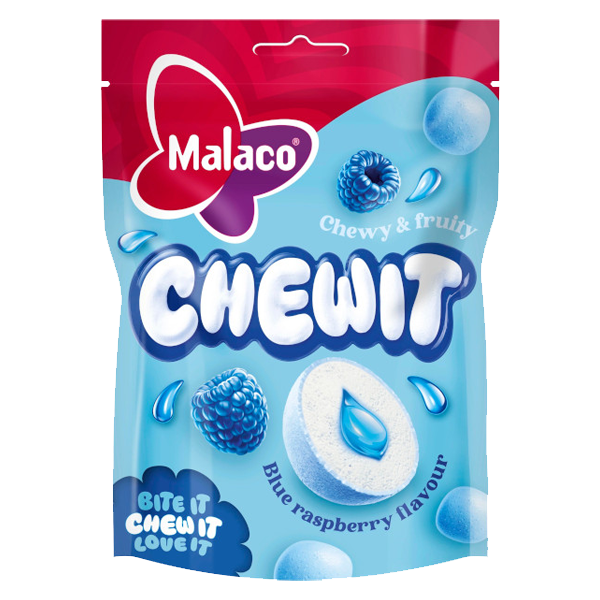 Malaco Chewit Blue Raspberry 115g | Sortiment | Gottegrisen