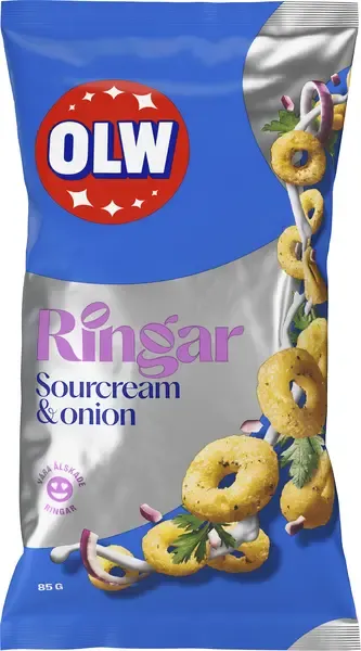 OLW Ringar Sourcream & Onion 85g