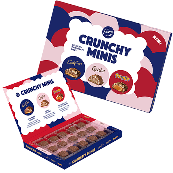 Fazer Crunchy Minis Chokladpraliner 148g | Sortiment | Gottegrisen