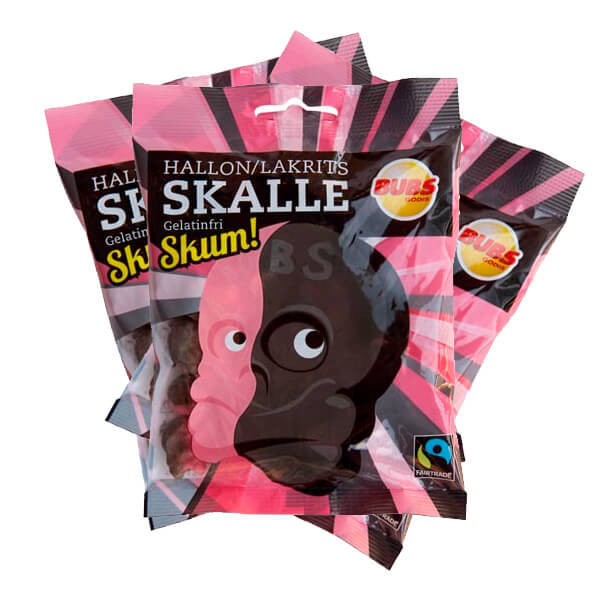 3st - Bubs Hallon/Lakritsskalle skum 90g /