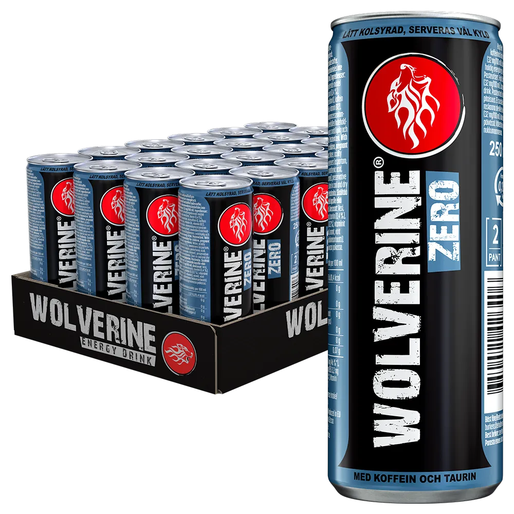 Wolverine Zero Energy Drink 25cl x 24st