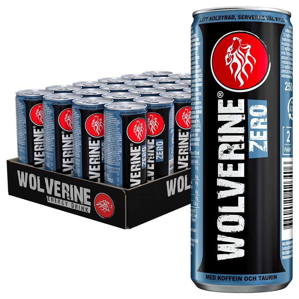 Wolverine Zero Energy Drink 25cl x 24st | Sortiment | Gottegrisen