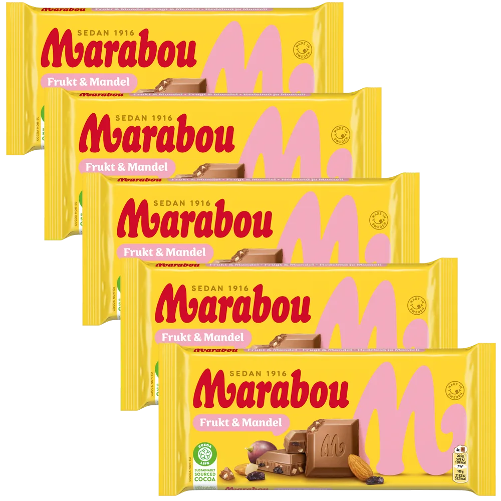 5st - Marabou Frukt & Mandel 200g