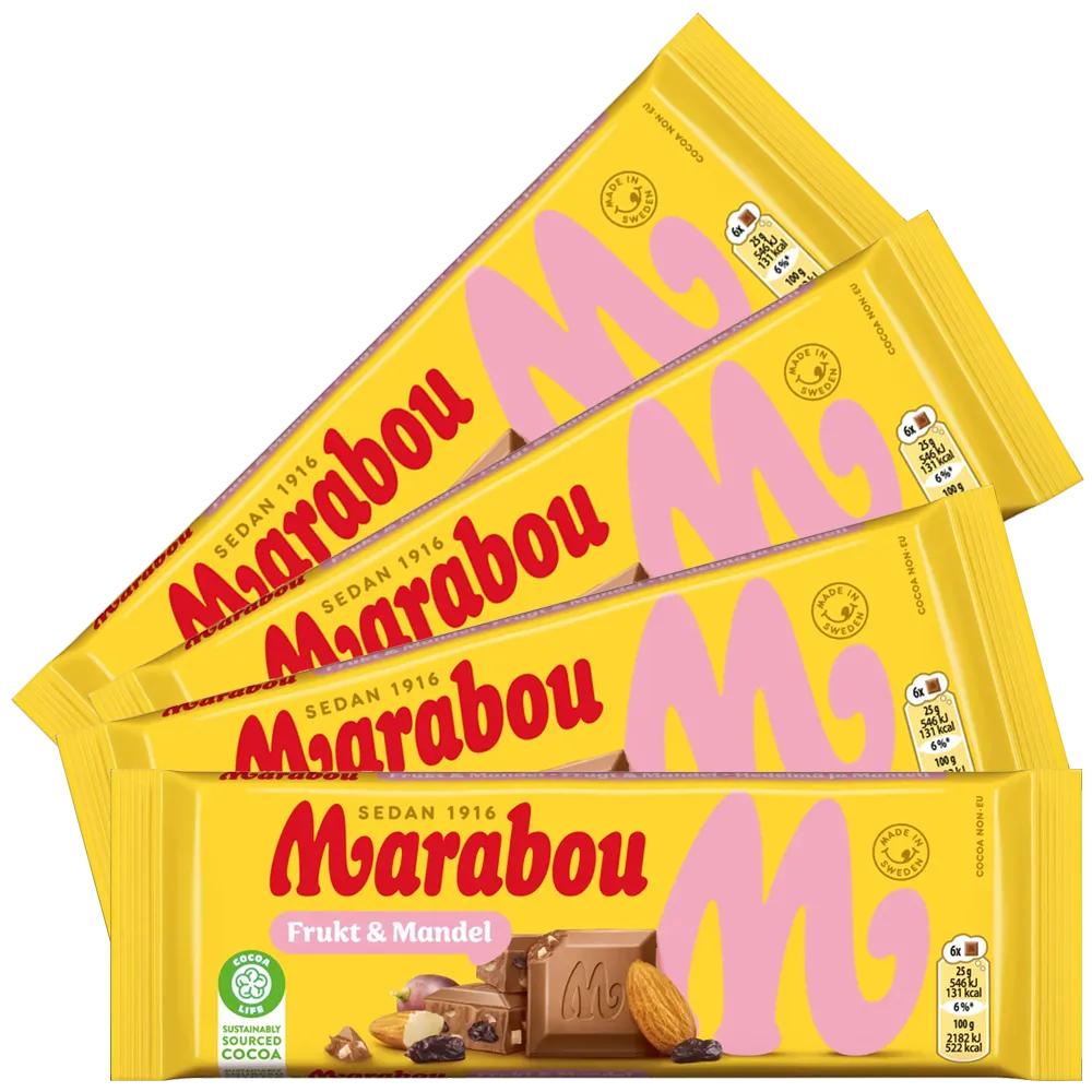 4st - Marabou Frukt & Mandel 100g