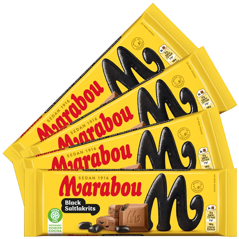 4st - Marabou Black Saltlakrits 100g