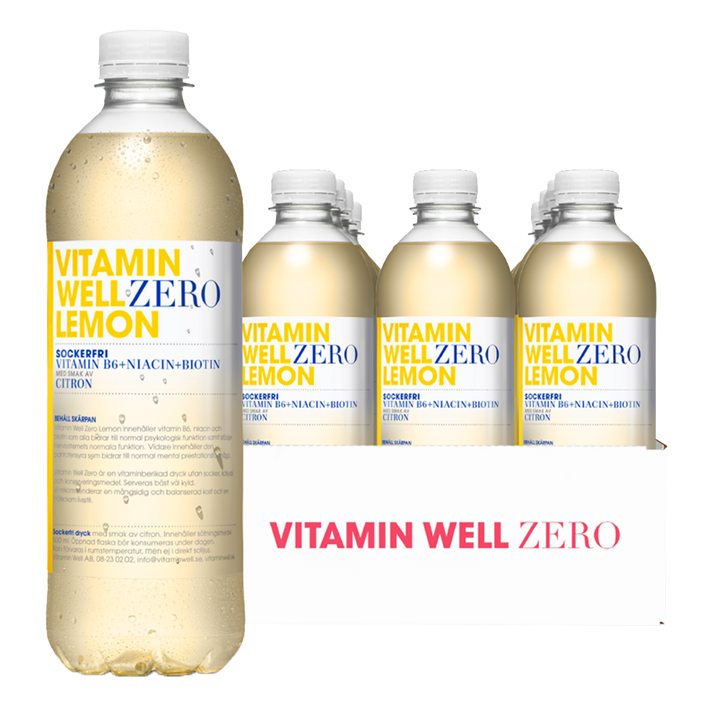 Vitamin Well Zero Lemon 50cl x 12st | Sortiment | Gottegrisen