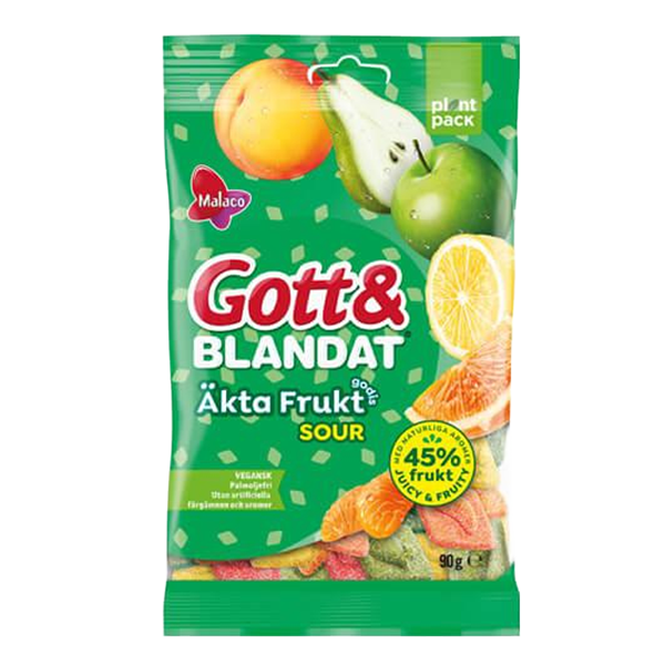 Produktfoto för Gott  Blandat Äkta Frukt Sour 90g