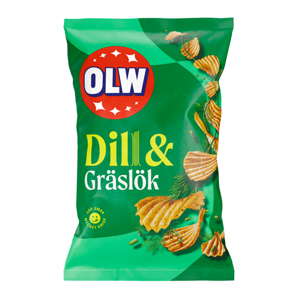 Produktfoto för OLW DILL  GRÄSLÖK CHIPS 175 GR