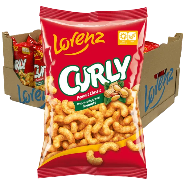 Lorenz Curly Jordnötsbågar 28st x 120g