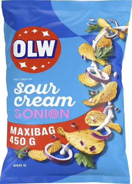 OLW Maxibag SourCream Onion 450g 3-pack