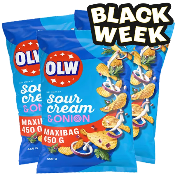 OLW Maxibag SourCream Onion 450g 3-pack
