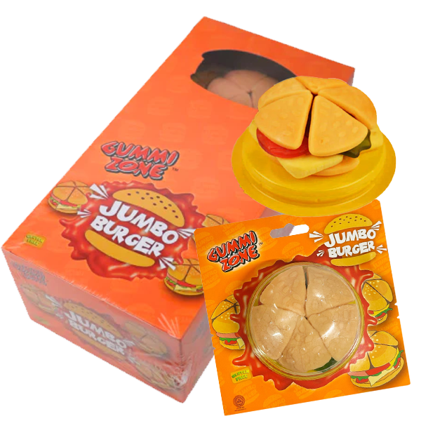 Gummi Zone Jumbo Burger 88G x 6st | Sortiment | Gottegrisen