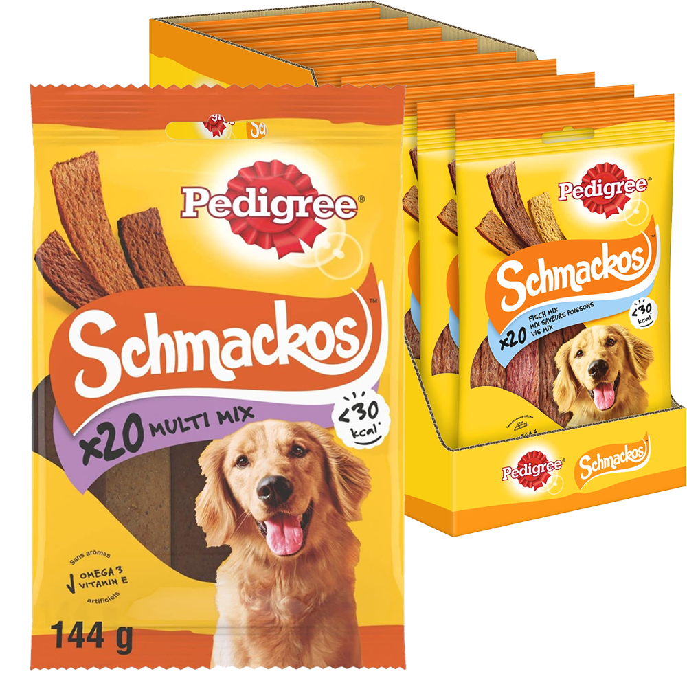 Pedigree Schmackos 144g x 9st | Sortiment | Gottegrisen