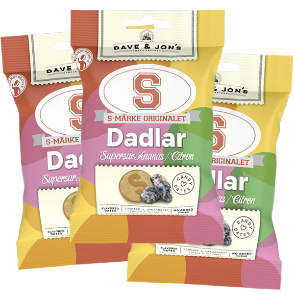 3st - S-märke Dadlar Supersur 50g | Sortiment | Gottegrisen