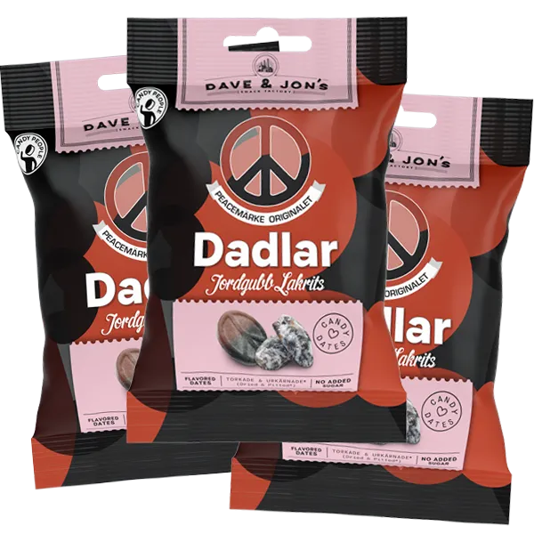 5st - Peacemärke Dadlar 50g