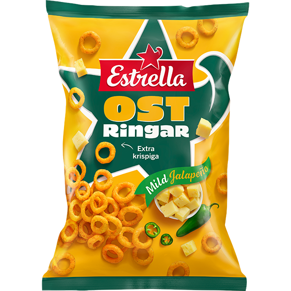 Estrella Ostringar Mild Jalapeno 200g | Sortiment | Gottegrisen