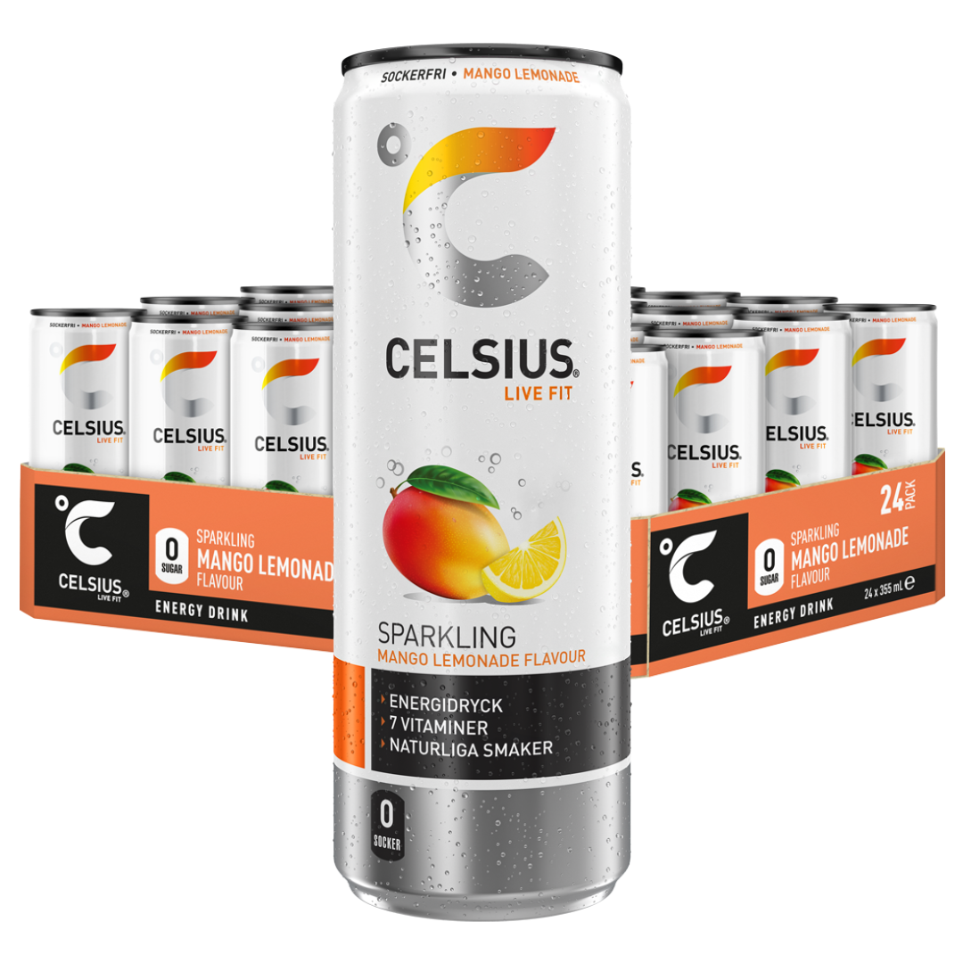 Celsius Mango Lemonade 24st x 355ml | Sortiment | Gottegrisen