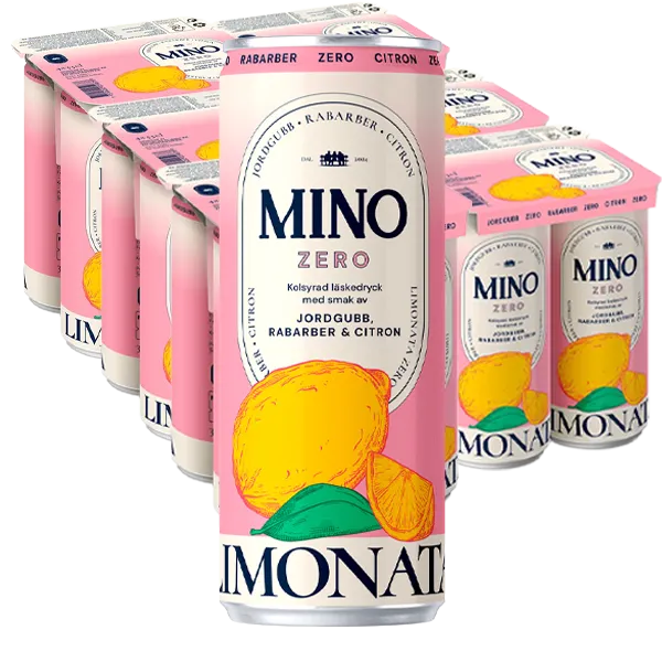 Mino Jordgubb Rabarber Zero 4x33cl brk