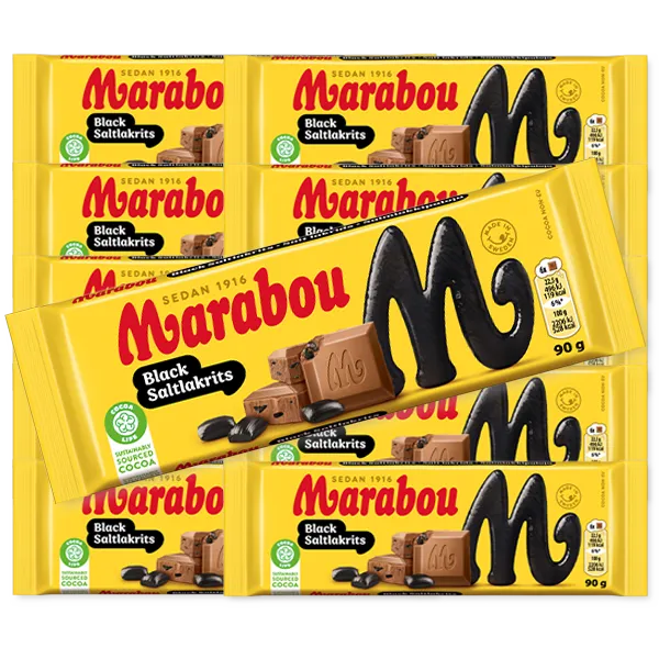 10st - Marabou Black Saltlakrits 100g