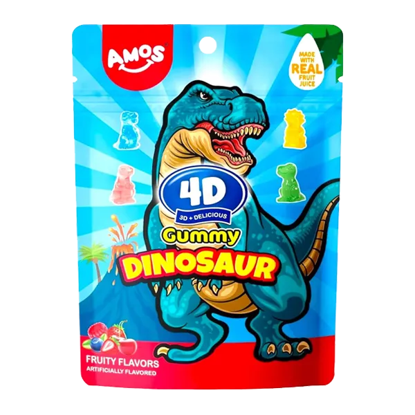 Amos 4D Fruit Gummy Dinosaur  65G