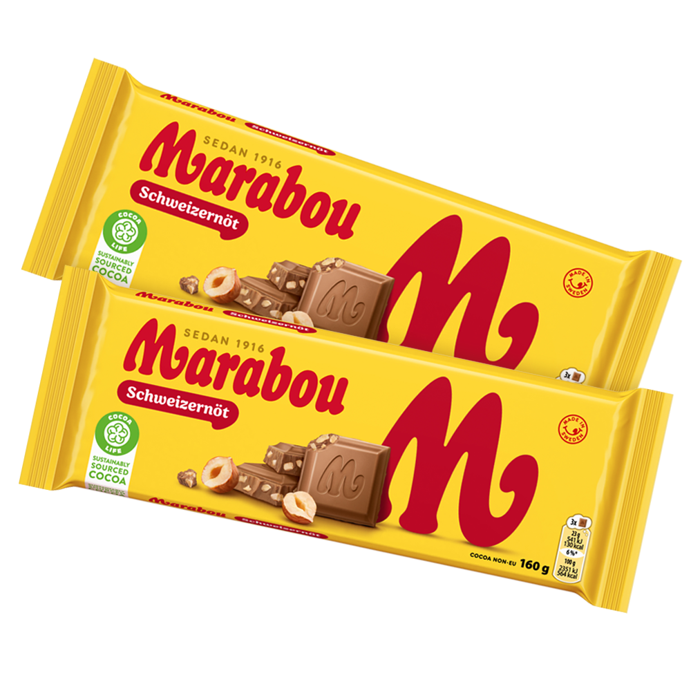 2st - Marabou Schweizernöt 160g | Sortiment | Gottegrisen