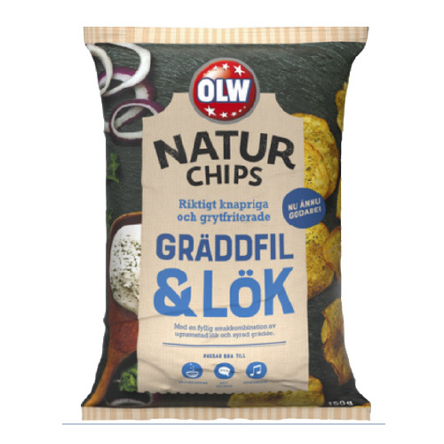 Naturchips Gräddfil & lök 150g /