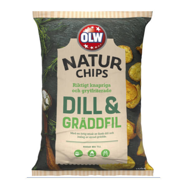 OLW Naturchips Dill & gräddfil 150g /