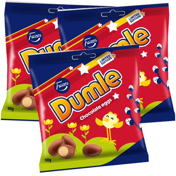 3st - Dumle Chokladägg 90g | Sortiment | Gottegrisen