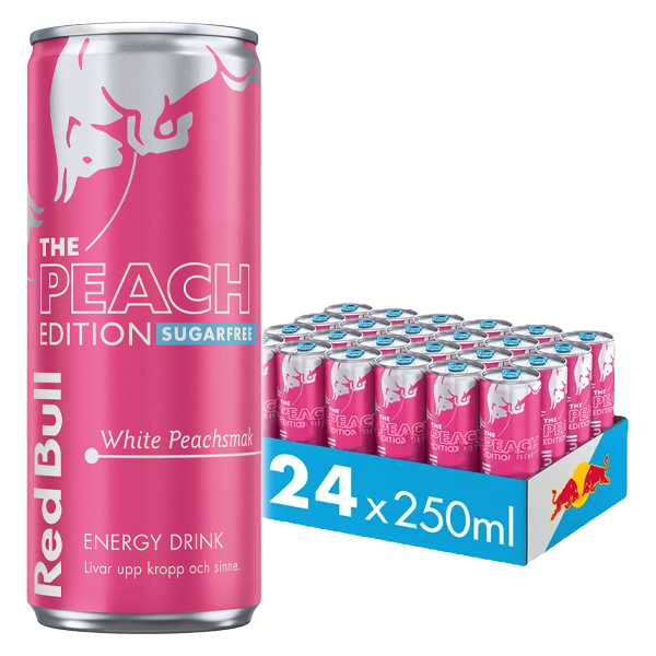 Red Bull White Peach Sockerfri 25cl x 24 | Sortiment | Gottegrisen