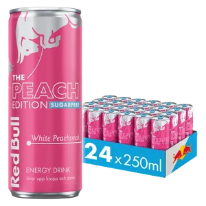 Red Bull White Peach Sockerfri 25cl x 24