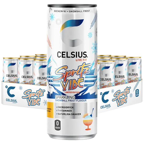 Celsius Spritz Vibe 355ml x 24st | Sortiment | Gottegrisen