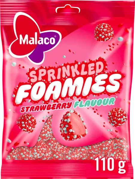Sprinkled Foamies Sour Strawberry 110g