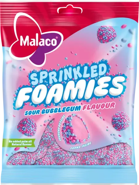 Sprinkled Foamies Sour Bubblegum 110g