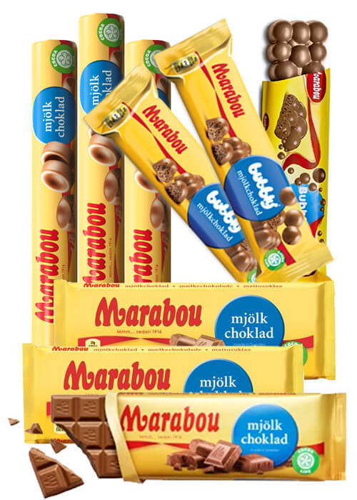 Gul & blå Marabou-mix /