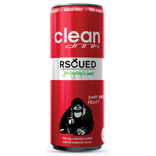 Clean Rscued By Clean Jordgubb/lime 33cl /