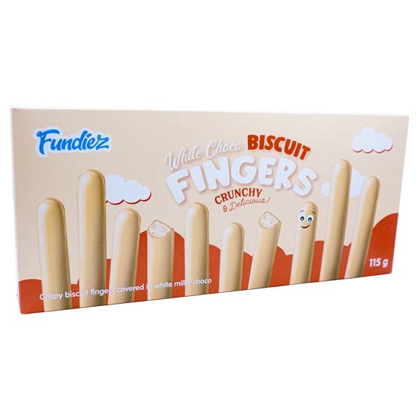 Fundiez Biscuit Fingers White - 115g /