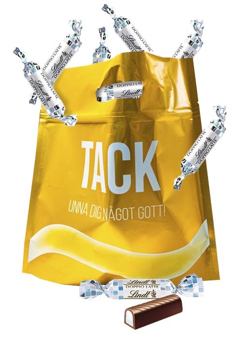 Lindt Doppio Latte 1 kg + tackpåse /