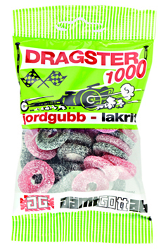 Dragster Jordgubb/Lakrits 65g x 50 st /