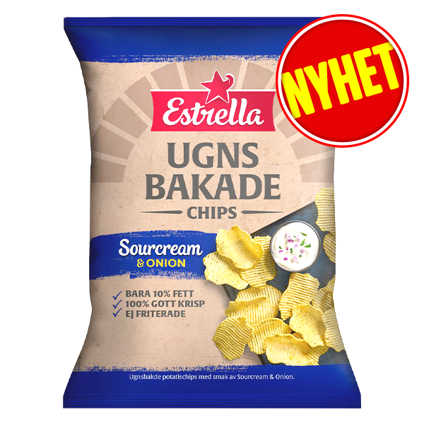 Estrella Ugnsbakade Sourcream/Onion 125g