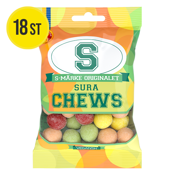 S-Märke Chews Sura 18st x 70g