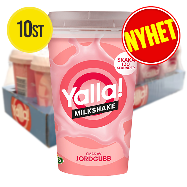 Yalla Milkshake Jordgubb 10st x 200ml