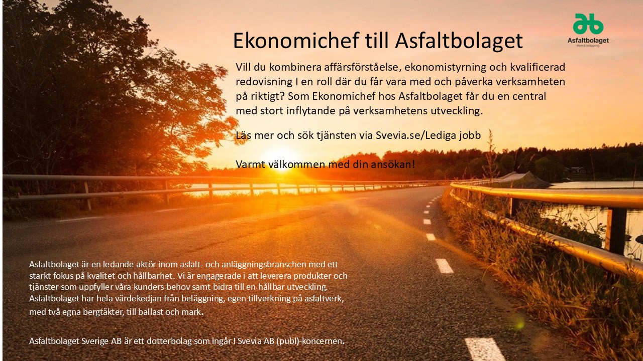 Ekonomichef till Asfaltbolaget