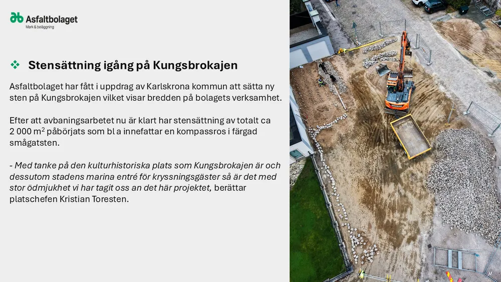 Stensättning på Kungsbrokajen